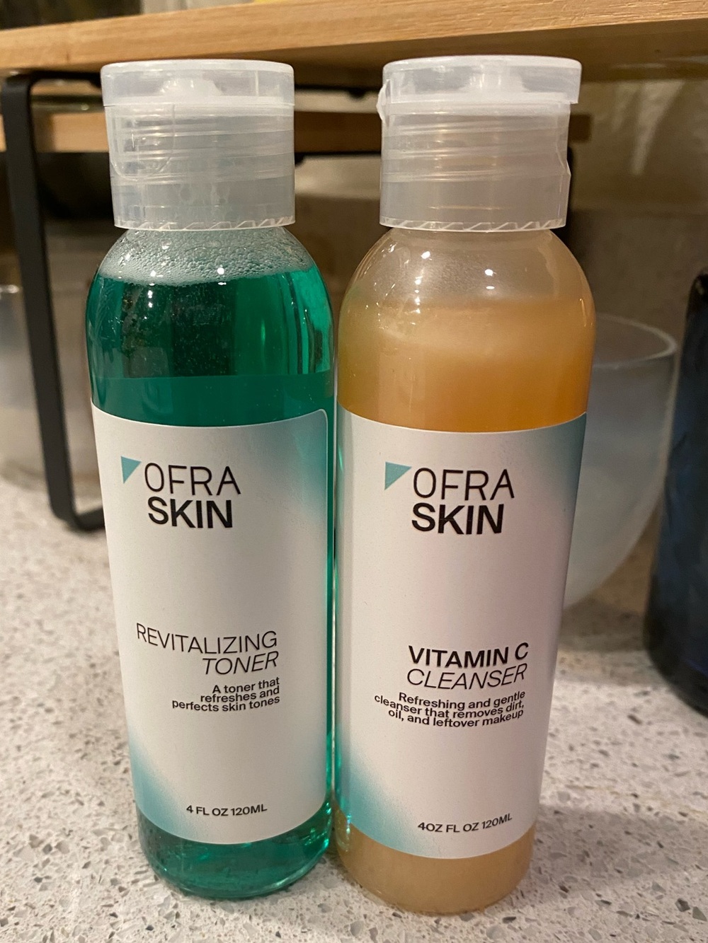 NIB OfraSkin Revitalizing Toner & Vitamin C Cleanser - Green & Cream